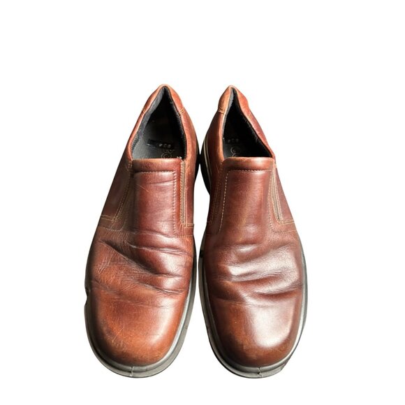 Ecco Mens Brown Leather Slip-On Shoes Size 47EU Size 12 - Picture 5 of 7